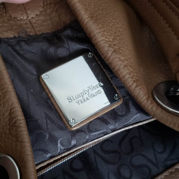 SIMPLY VERA WANG Leather Oversized Bag Huge Snap Hook Minimalist - Picture 12 of 16